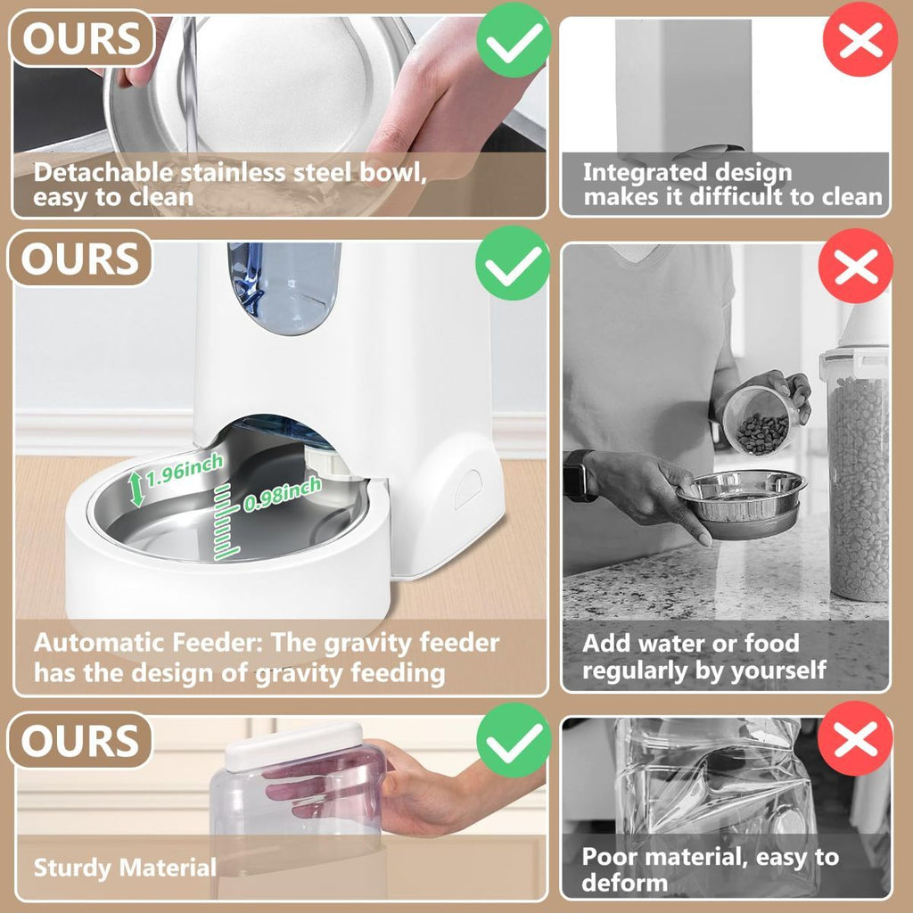 Cat Feeder Automatic Cat Feeder Cat Water Dispenser Cat Feeding Set Pet Care