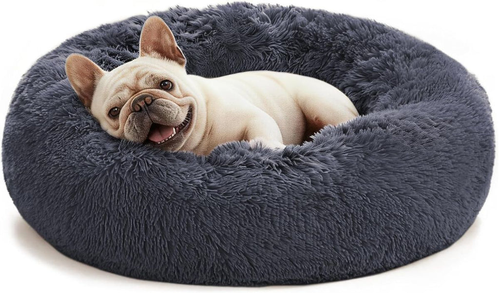 Pet Bed Anti-Anxiety Pet Bed Donut Pet Bed Small Dog Bed Medium Dog Bed Cat Bed - Navy / 24in
