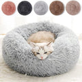 Cat Bed Fluffy Cat Bed Round Cat Bed Cat Furniture Cat Comfort Cat Sleeping Bed - Light Gray / 24in