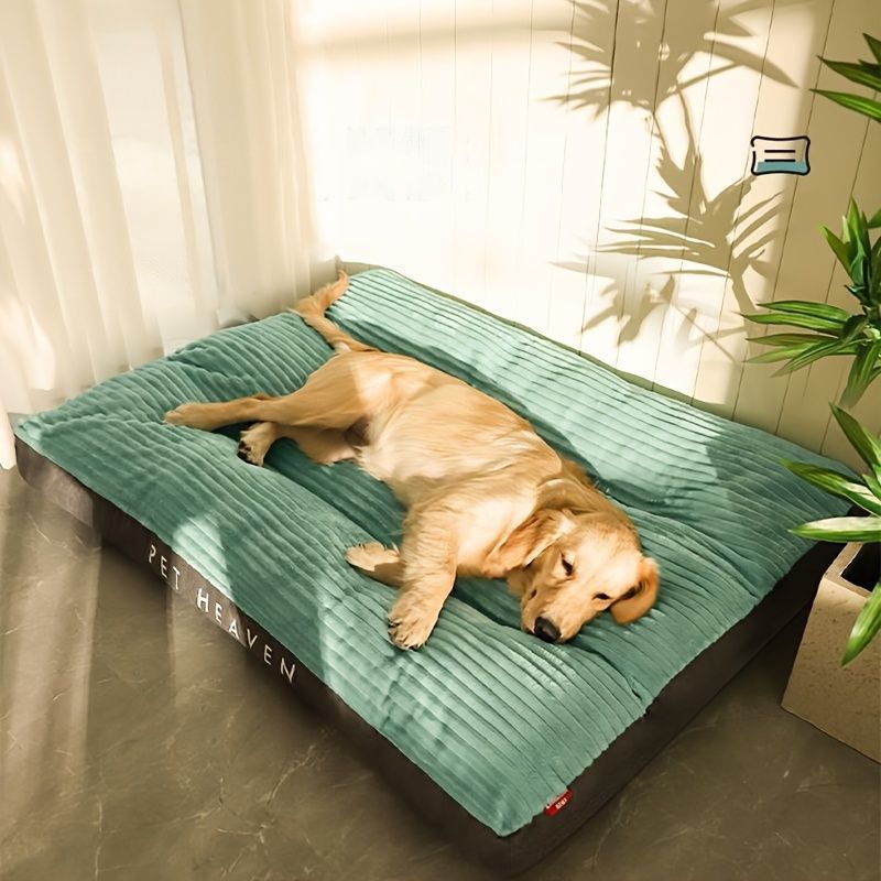 Warm Dog Bed Washable Pet Bed Non-Slip Dog Bed High Backrest Dog Bed Thick Dog - Green - Size 39.3*29.5in