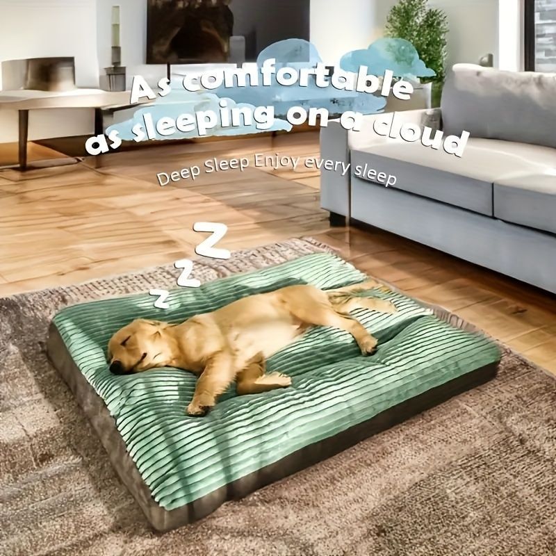 Warm Dog Bed Washable Pet Bed Non-Slip Dog Bed High Backrest Dog Bed Thick Dog - Green - Size 47*37.4in