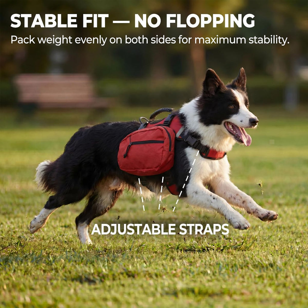 Dog Harness Storage Bags For Dogs Pet Accessories Dog Outdoor Gear High-Quality - Red - Size L