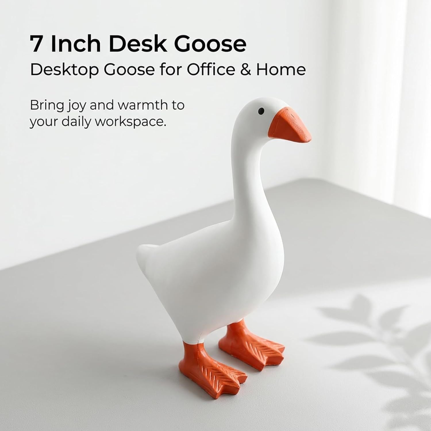 Magnetic Goose Figurine for Desk & Entryway, Cute Key Holder & Home Decor Gift (White)