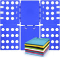Adjustable Clothes Folding Board for T-Shirts, Pants & Towels, Durable PP Plastic Laundry Organizer with Reinforced Buckles (Blue)