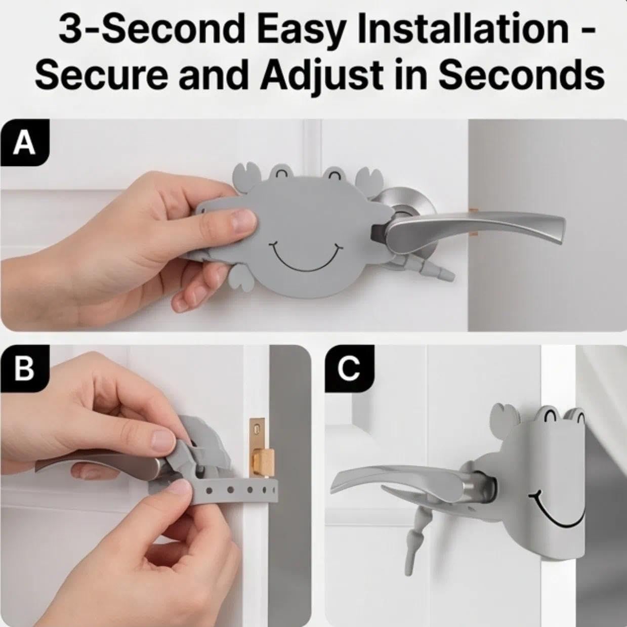 5-Pack Cute Crab-Shaped Silicone Door Lock Silencer, Adjustable Anti-Slam & Finger Guard for Bedroom & Nursery (Pink)