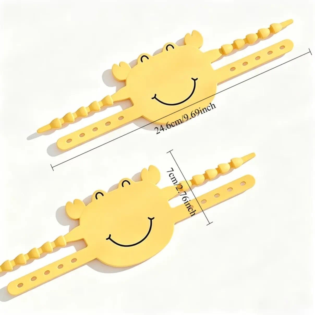 5-Pack Cute Crab-Shaped Silicone Door Lock Silencer, Adjustable Anti-Slam & Finger Guard for Bedroom & Nursery (Yellow)
