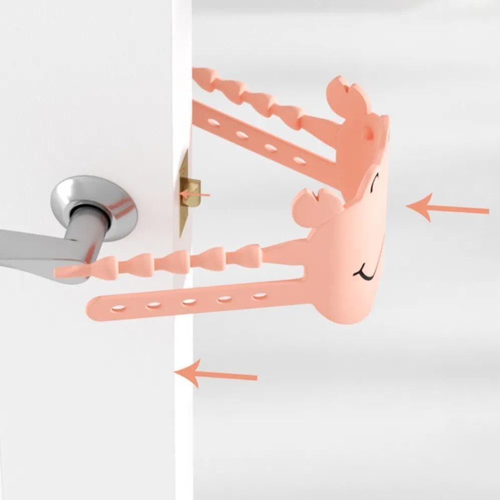 5-Pack Cute Crab-Shaped Silicone Door Lock Silencer, Adjustable Anti-Slam & Finger Guard for Bedroom & Nursery (Yellow)