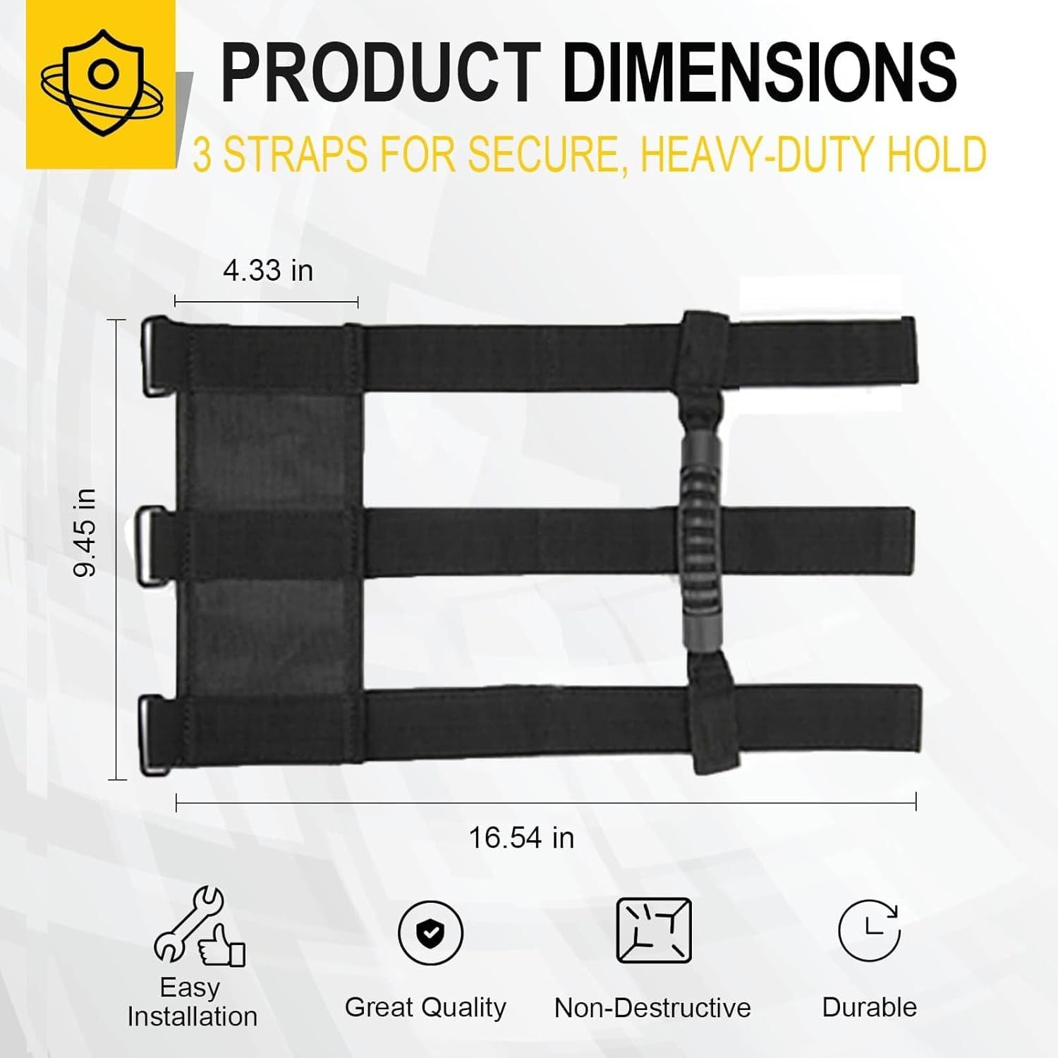 2x Roll Bar Grab Handles Heavy Duty for Jeep Wrangler Off Road Black