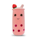 Bubble Tea Plush Pillow Soft Plush Toy Skin-Friendly Pillow Multiple Sizes Cute - Pink - Size 16in