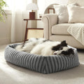 Dog Bed Soft Dog Bed Rabbit Velvet Dog Bed Teddy Fabric Dog Bed Cozy Dog Bed - Gray - Size 25in*21in