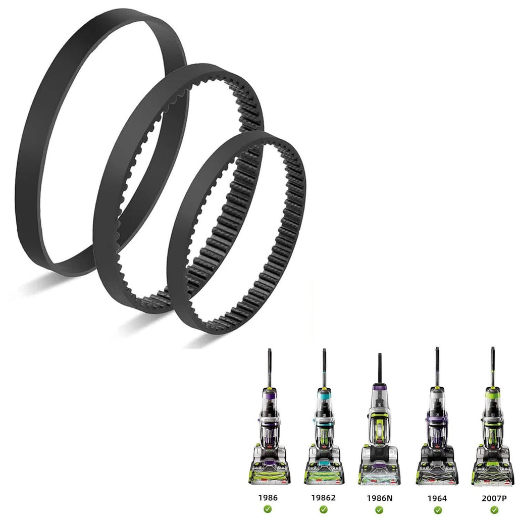 Replacement Belt Suitable for Bissell ProHeat 2X Revolution Pet Pro Carpet Cleaner 1986, 1964, 2007, 2007P Series, Replace Parts 1611129, 1611130 & 1606428(3 Different Types of Belts)