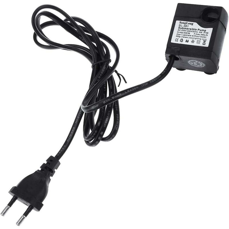 300L/H 5W Ultra Quiet Submersible Water Pump For Fountain Aquarium Pond (Eu Plug)