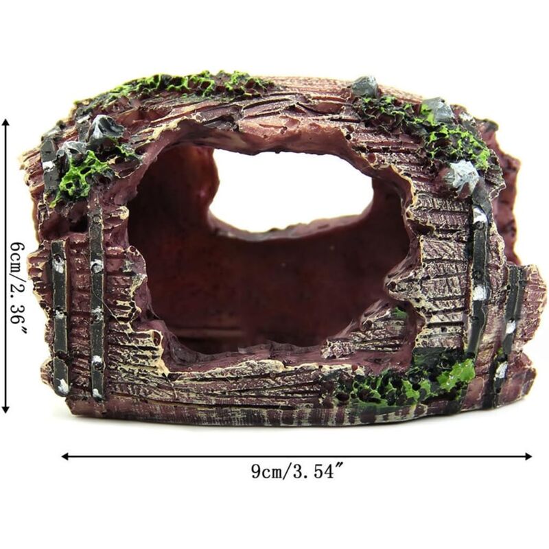 Resin Fish Tank Non-Toxic Ornament Broken Barrel Cave Landscaping Decoration