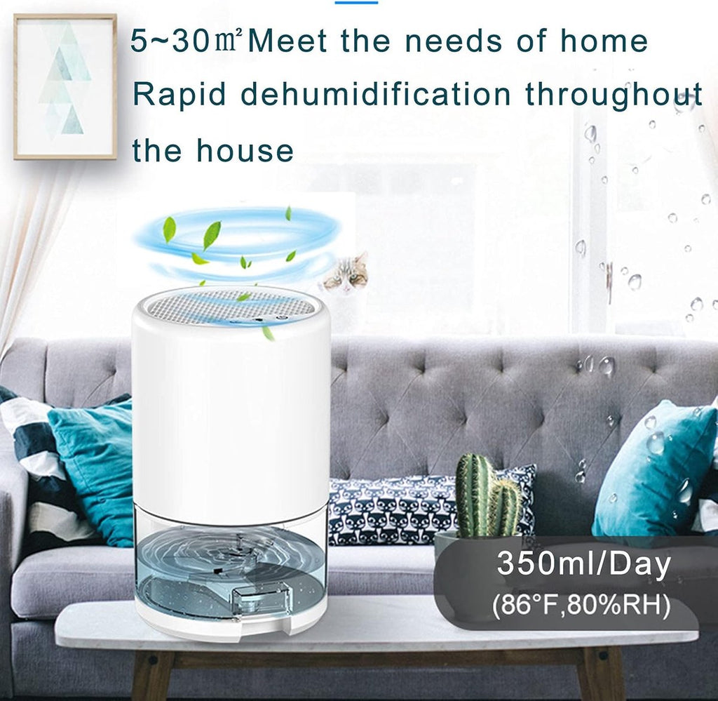 Portable Dehumidifier 1L Tank Ultra Quiet Smart Sleep Mode Home Black