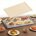 250W roll-up electric hot plate with 8 temperature settings and a 6-hour timer, for buffets, made of waterproof silicone, beige