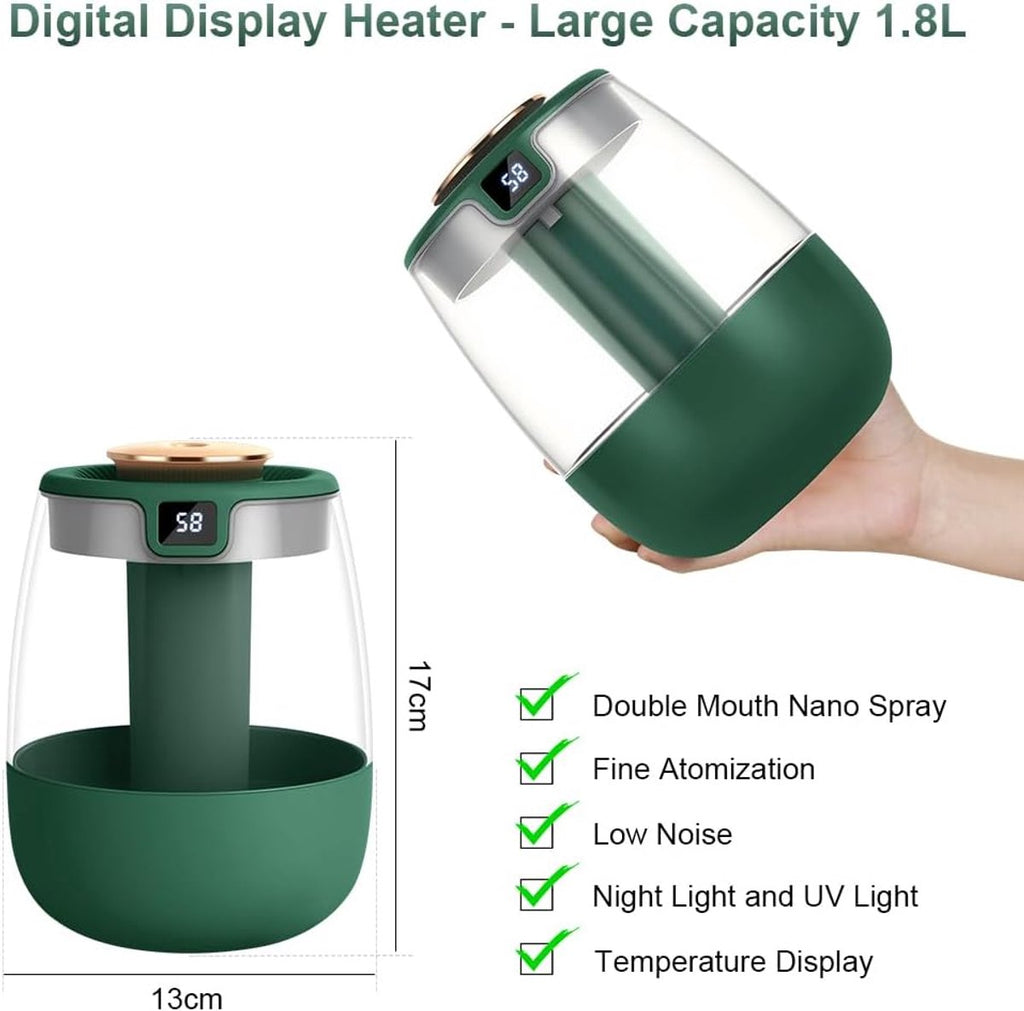 Humidifiers - Bedroom humidifier - Mini humidifier - Children's room humidifier - Humidifier with hygrometer - Humidifier with night light for bedroom - Children's room - Plants - Vegetables