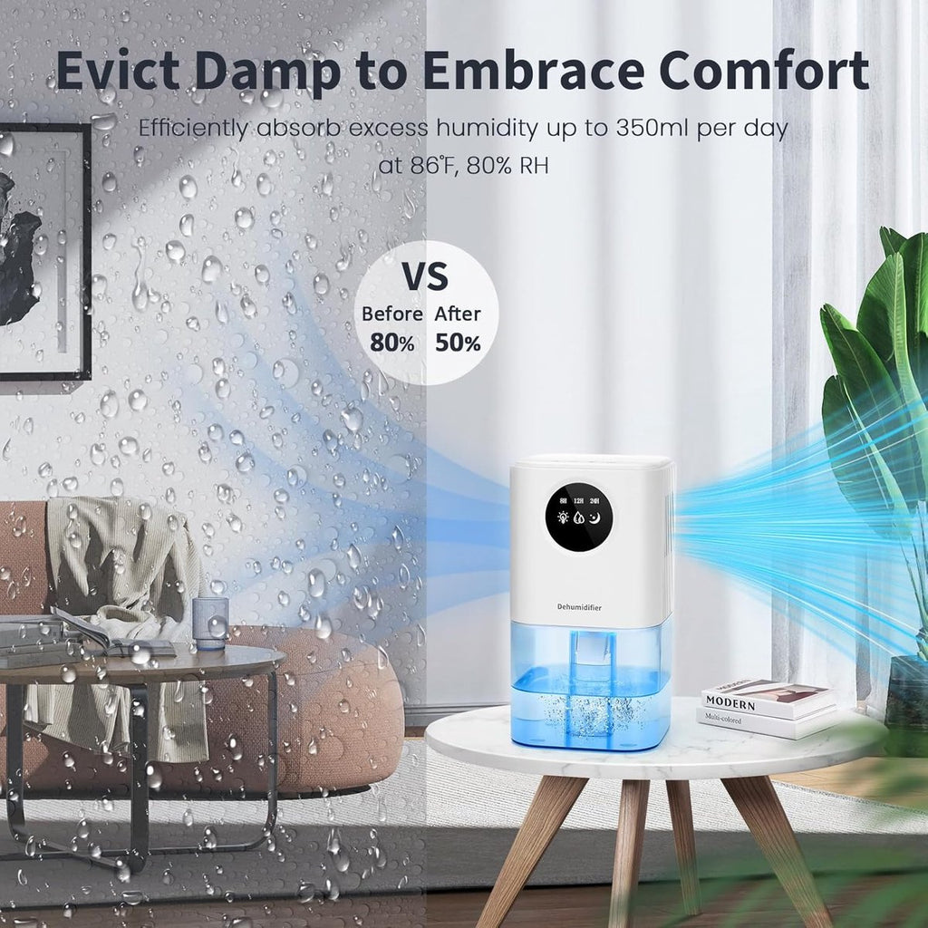 Smart Dehumidifier Ultra Quiet Portable Laundry Drying Bedroom Bathroom White