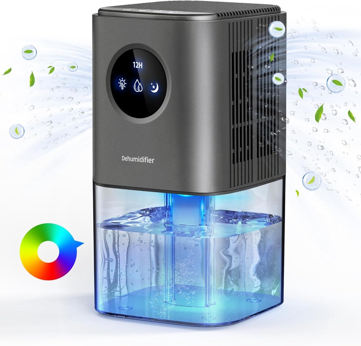 Smart Dehumidifier Ultra Quiet Portable Laundry Drying Bedroom Bathroom Black
