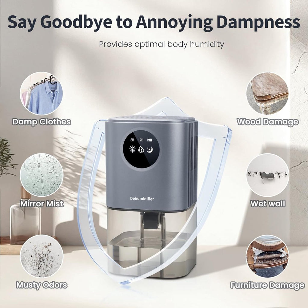 Smart Dehumidifier Ultra Quiet Portable Laundry Drying Bedroom Bathroom Black