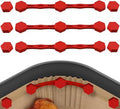 4 Magnetic Silicone Airfryer Loops – Safe for Parchment Paper and Disposable Liners – Magnetic Silicone Airfryer Strips – Ideal for Airfryer Accessories – Prevents Paper from Burning on Contact with the Heating Element – Red