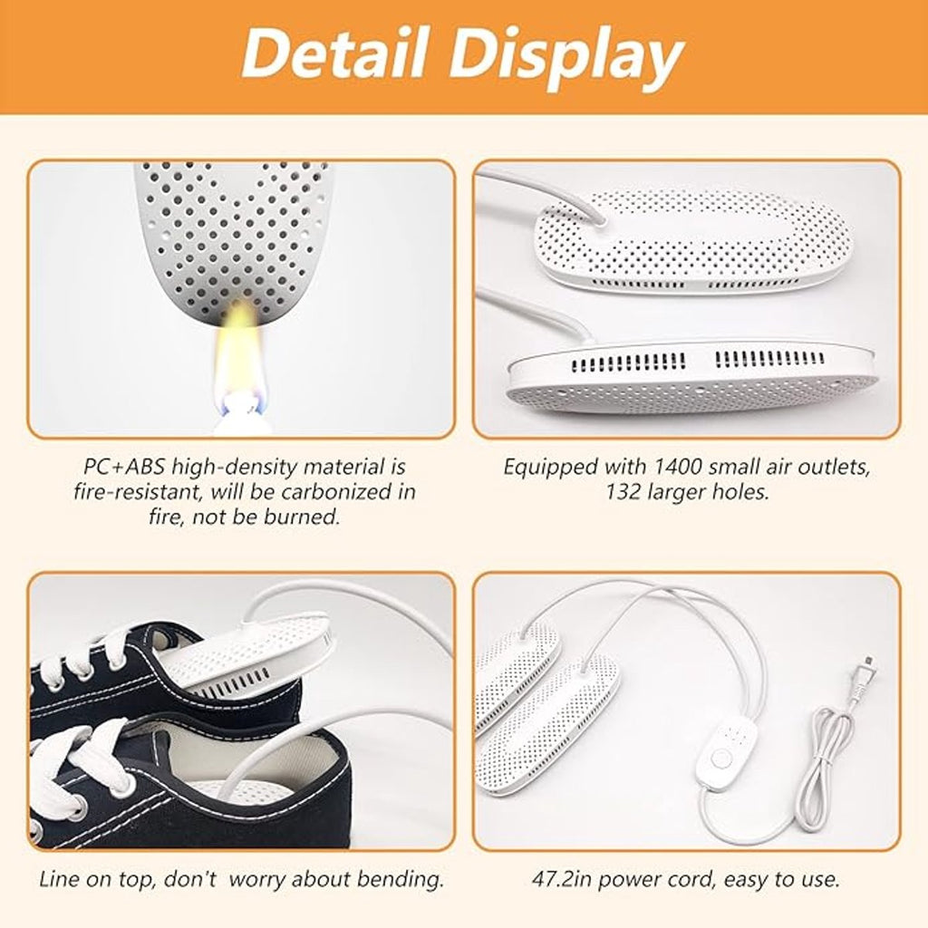 Shoe dryer - Women's shoes - Electric shoe dryer - Boot dryer - Boot warmer - Ozone deodorizer with timer function - No noise - Sturdy cord