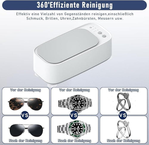 45000Hz Ultrasonic Cleaner with 3 Cleaning Modes for Glasses Jewelry Dentures, Pink