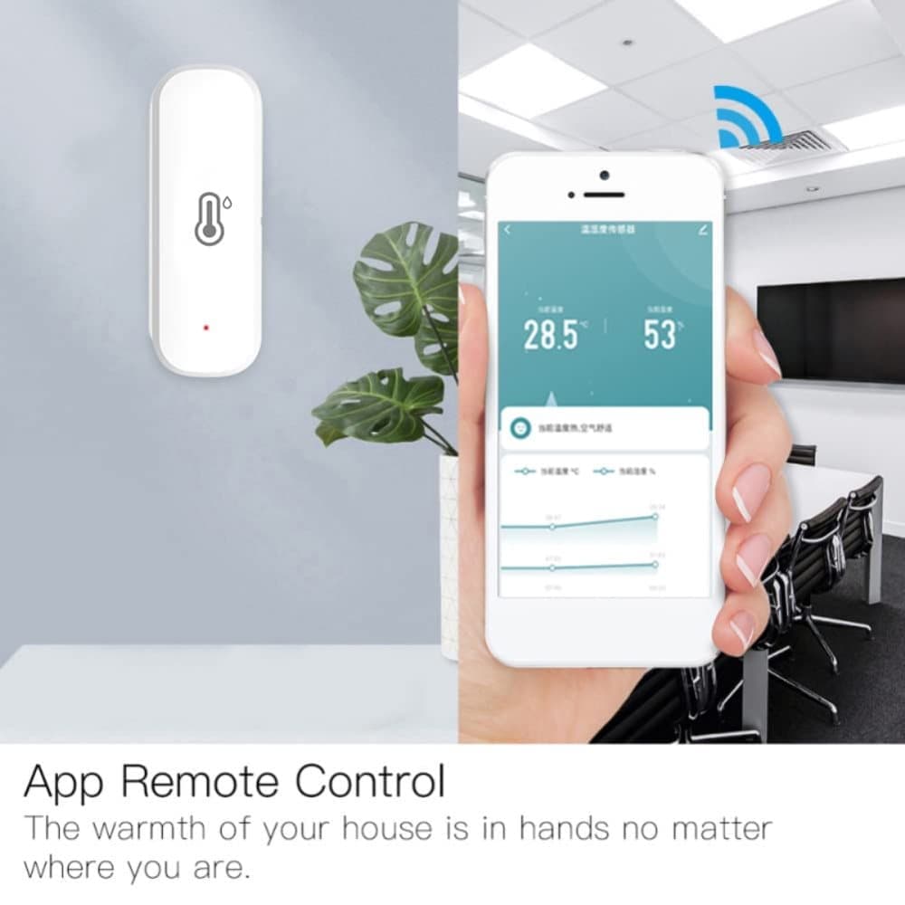 2-Pack Smart WiFi Thermometer with App Notification, Alexa Compatible, White