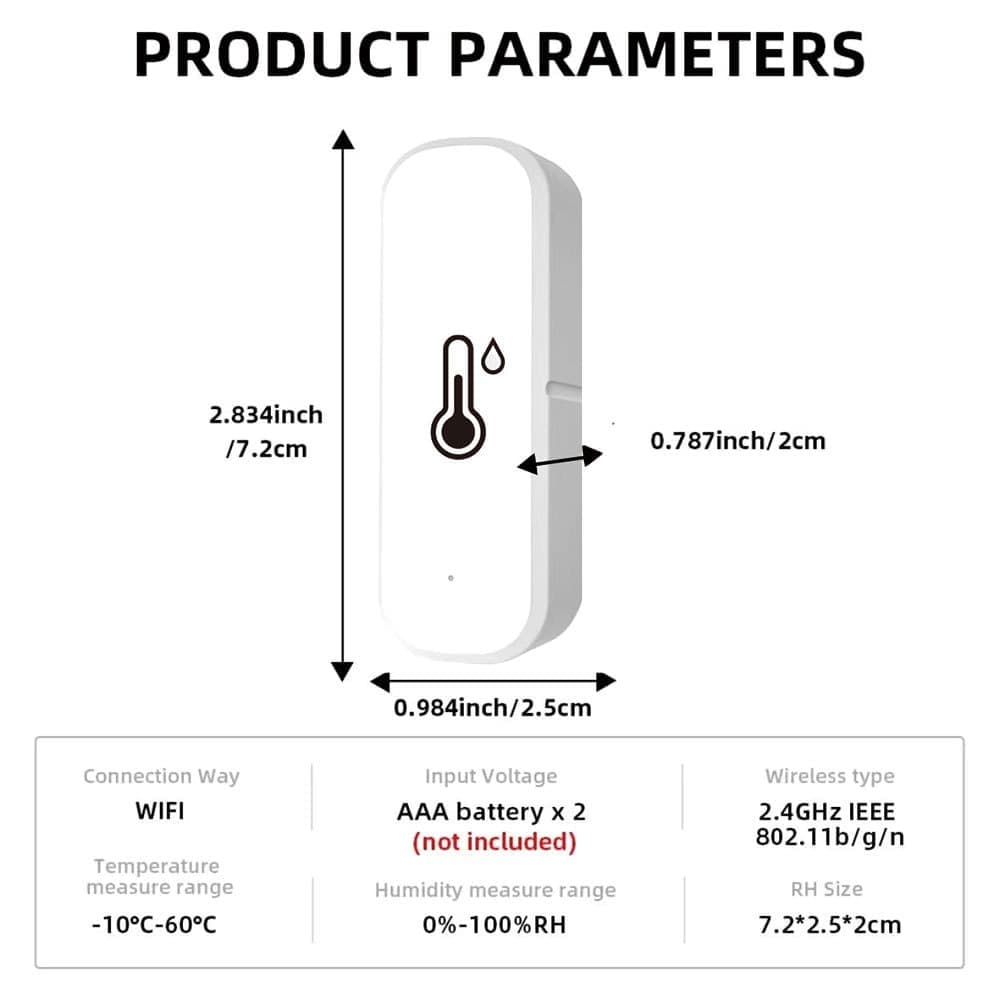 4-Pack Smart WiFi Thermometer Hygrometer with App Notification, Compatible with Alexa, White