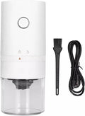Portable USB Coffee Grinder for Espresso, Automatic Grinding, Compatible with Travel Home and Camping, White
