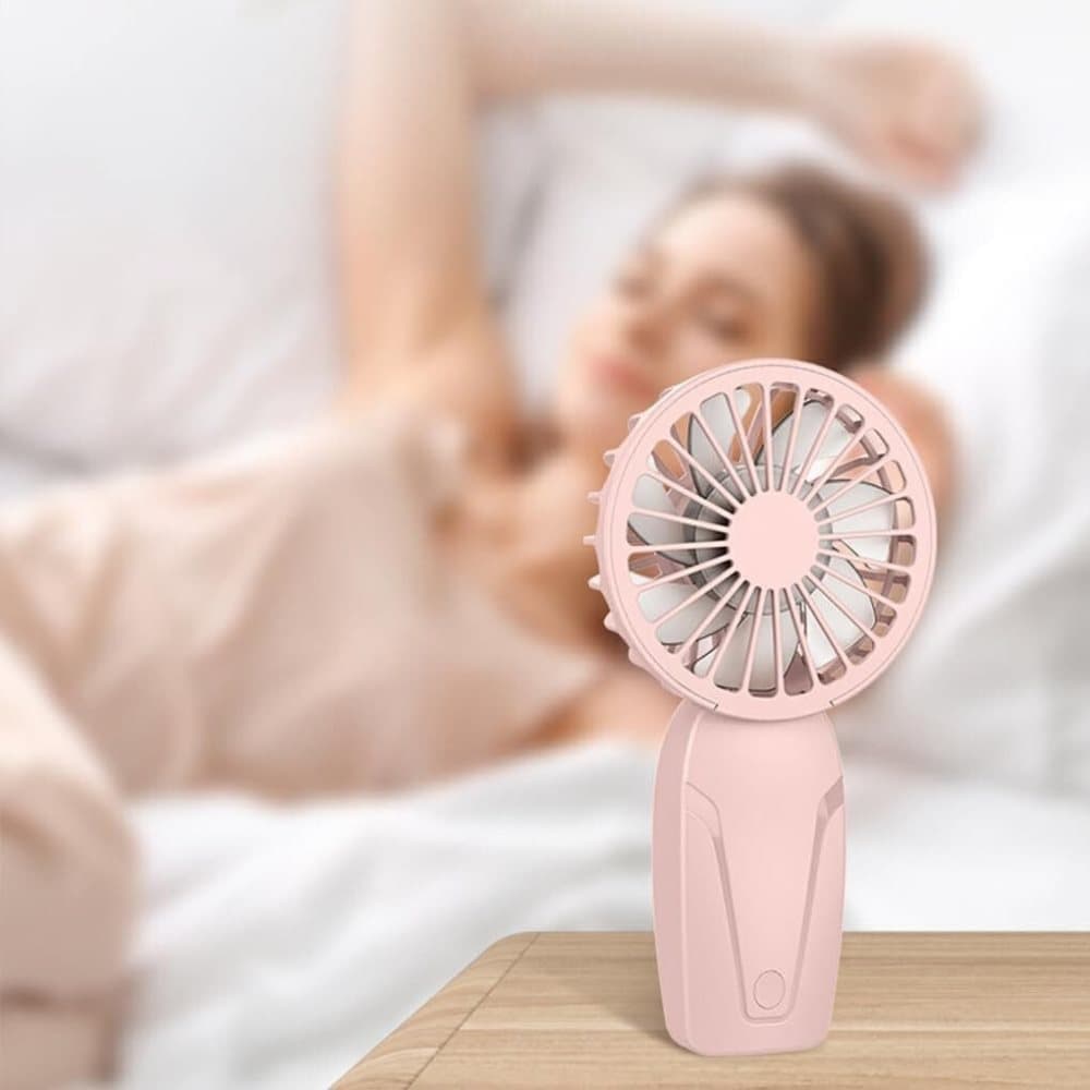 Portable Mini Hand Fan USB Rechargeable with 3 Speeds, Quiet Handheld Fan, Green
