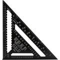 Professional Metric Triangle Carpenter Square Aluminum Alloy Measuring Ruler Black, 30 cm