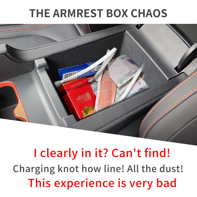 Custom ABS Armrest Storage Organizer Tray Fit BYD Shark Pickup, Anti Slip Center Console Insert Box