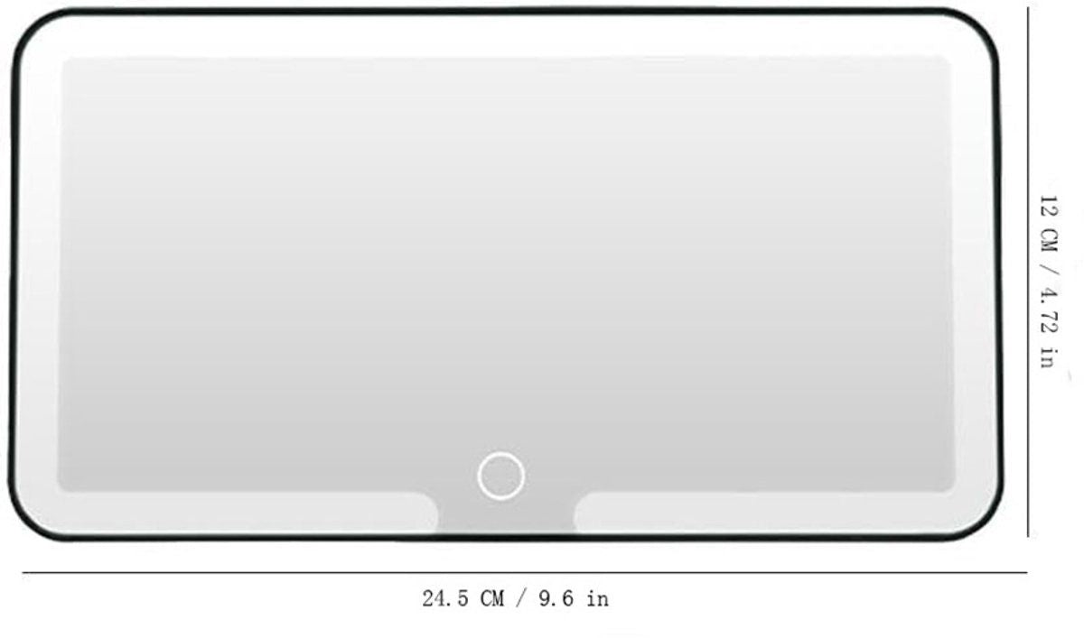 Car Sun Visor Makeup Mirror with LED Rechargeable and Dimmable Black, 3 Brightness Levels