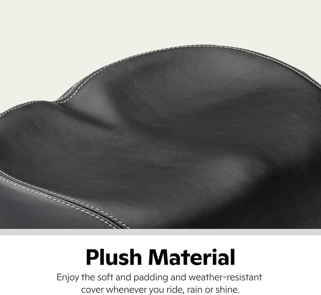 Black Bicycle Saddle Shock Absorbing Wide Seat Cushion Unisex, 26 x 17 x 9 cm