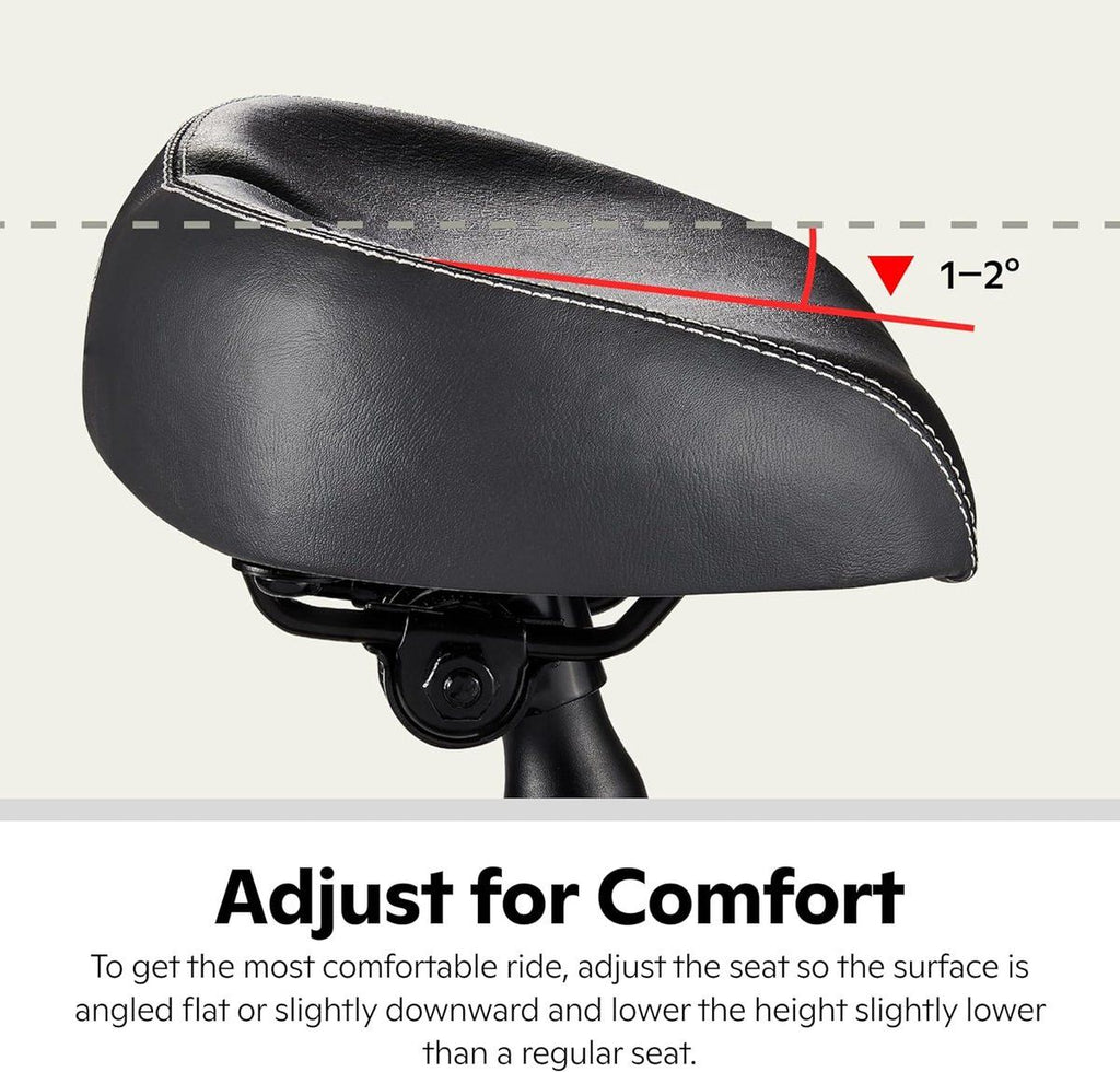 Black and Blue Bicycle Saddle Shock Absorbing Wide Seat Cushion Unisex, 26 x 17 x 9 cm
