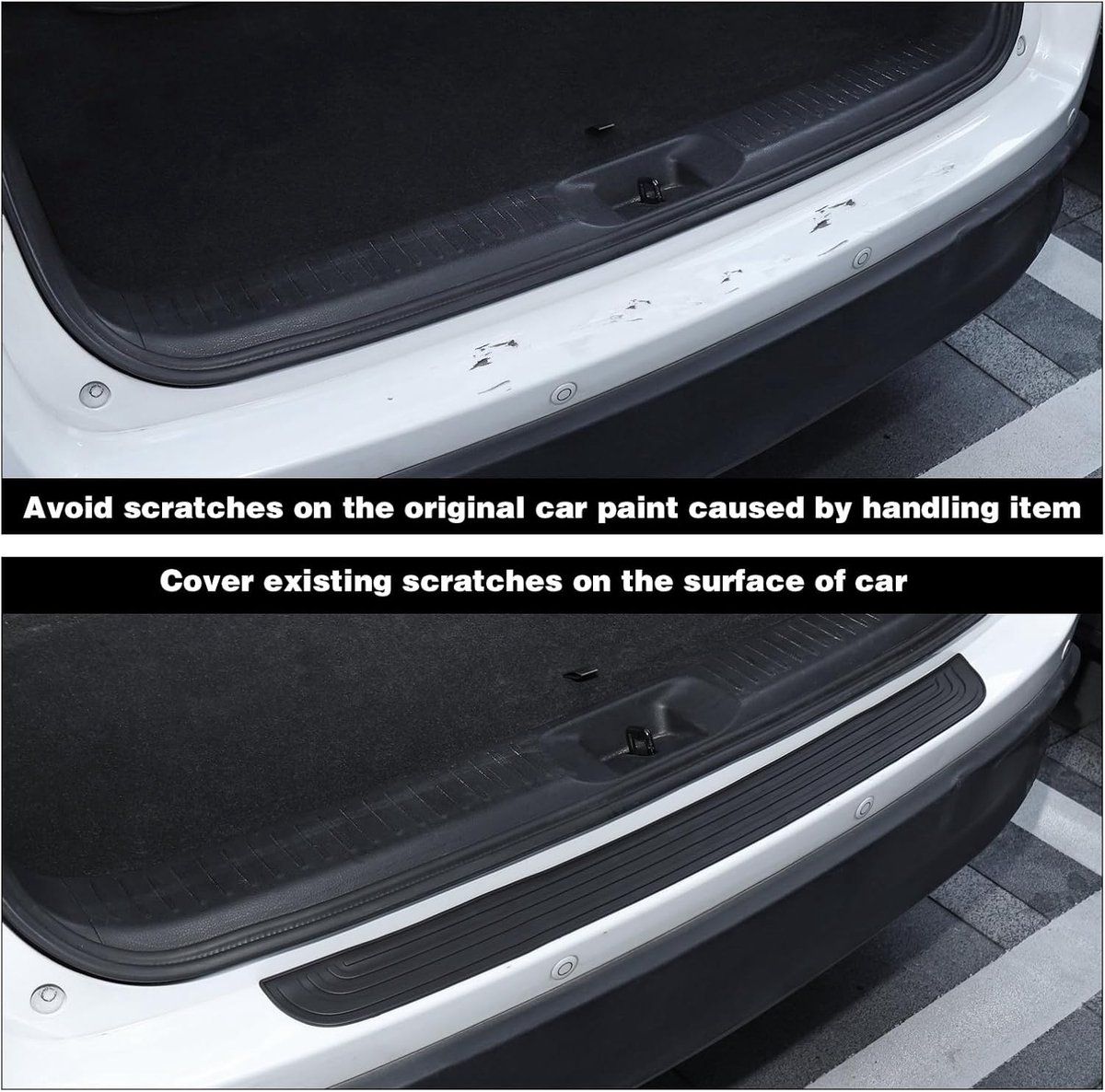 Red Universal Car Bumper Protection Strip Scratch Resistant Anti Slip, 104 x 9 cm