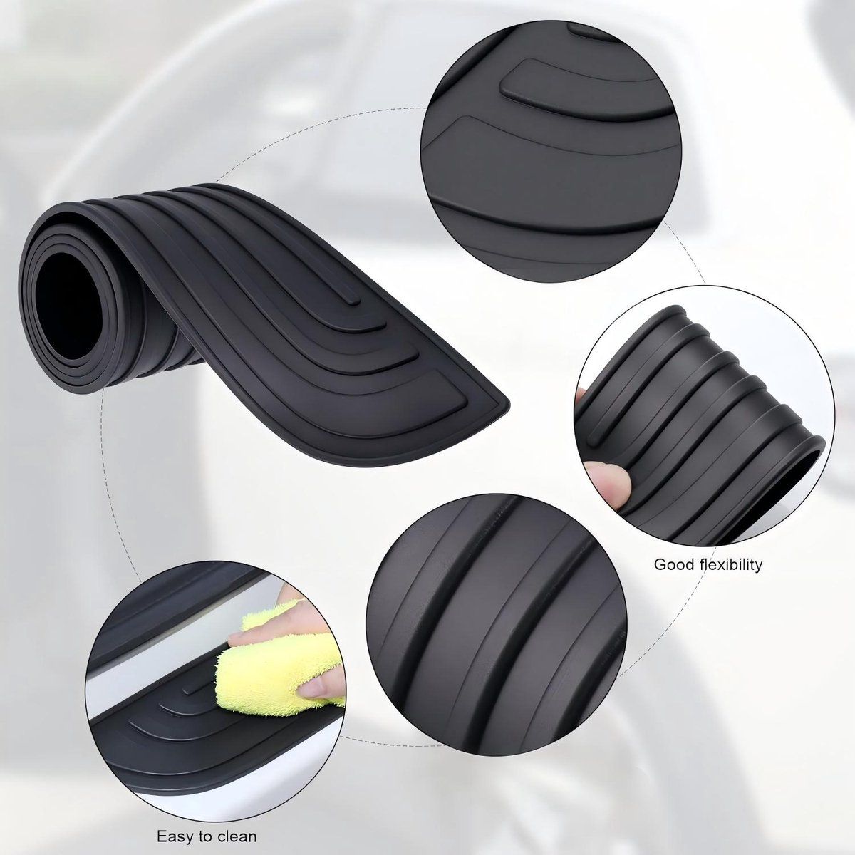 Blue Universal Car Bumper Protection Strip Scratch Resistant Anti Slip, 104 x 9 cm