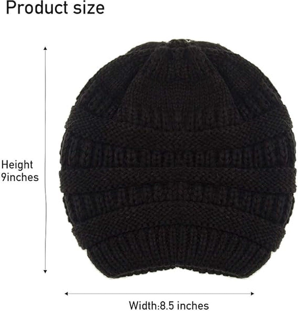 Womens Slouchy Ski Hat Warm with Satin Lining Dark Gray, 52-60 cm