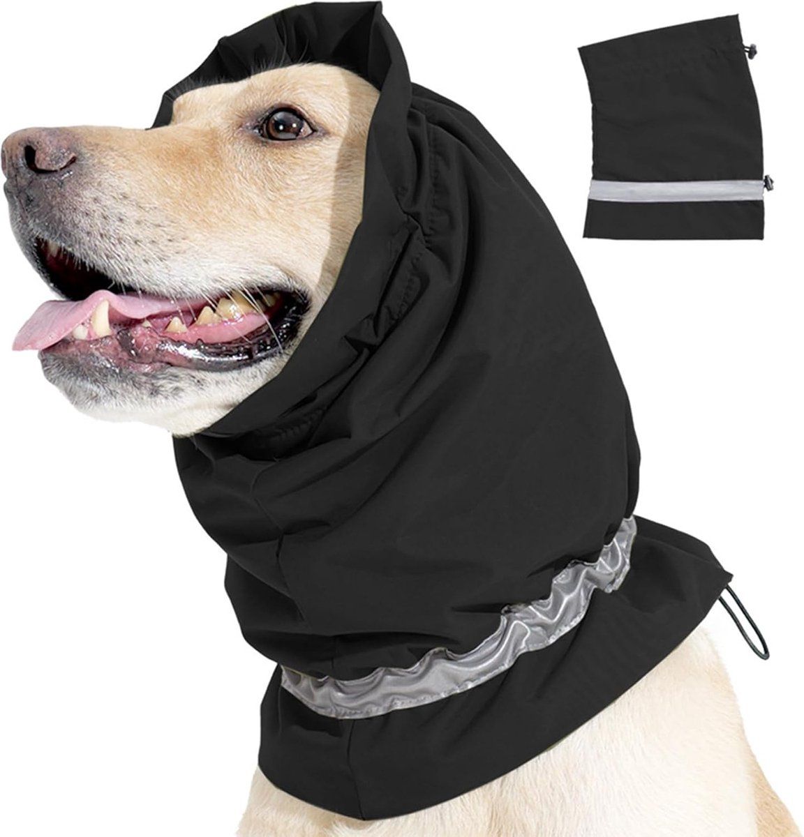 Dog Winter Earmuffs Calming Waterproof Snowproof Black, Size L, 50-64 cm