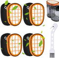 SOLLBRY® - 4 x Filter Suitable For Philips Speedpro Max Aqua 7000 And 8000 Series - FC5005/01, CP1100/01, CP0663/01 Replacement Foam Rubber - Stick Vacuum - Suitable for Philips Speedpro Max Foam Filter - With Cleaning Brush