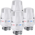 Thermostat Knob - 4 Pieces - Thermostat Head M30 - Radiator Knob M30 - White (M30 x 1.5) - Radiator Thermostat Valve - Radiator Thermostat Knob - Radiator Knobs - Radiator Knob Handwheel - Old-fashioned Radiator Knobs - Plastic - For Home Office Etc