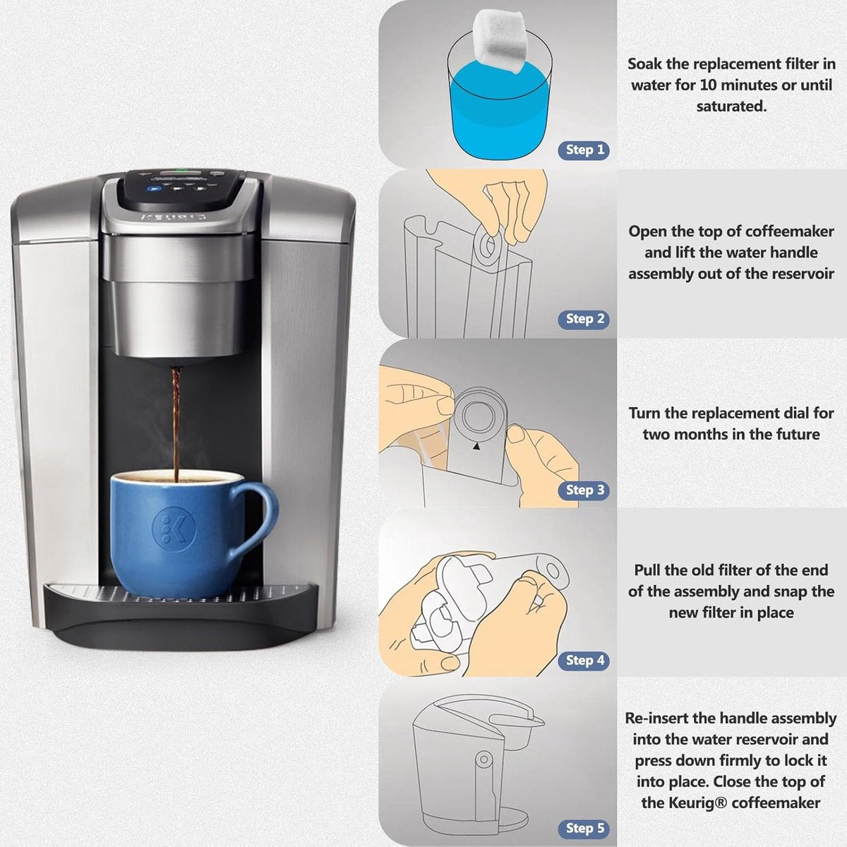 12 Replacement water filter parts - Activated carbon filter suitable for Ninja coffee machines - original activated carbon filters - water filter replacement - Coffee accessories - Machine Water Filter Replacement - White