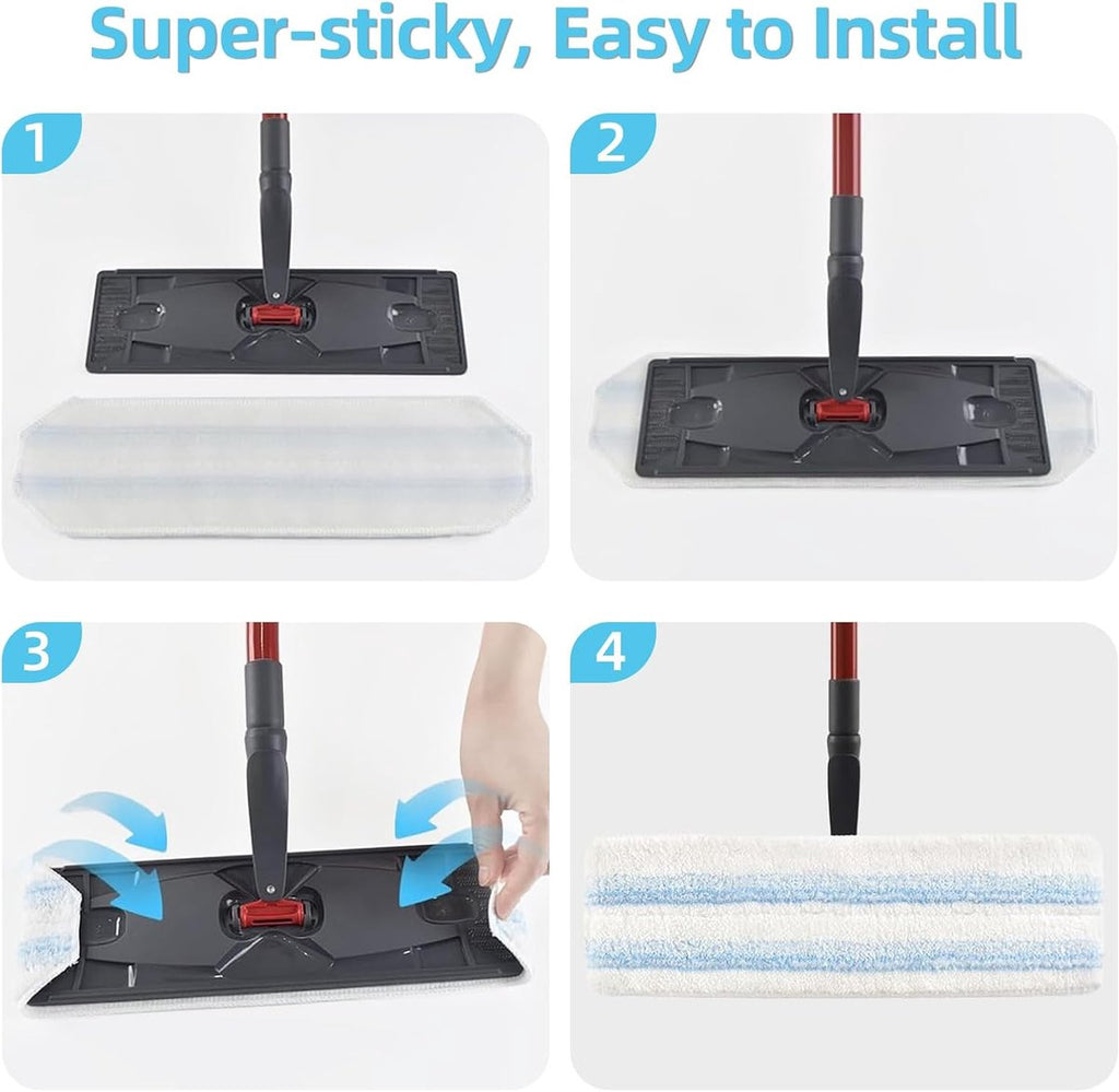 6-piece replacement mop pad set suitable for O Cedar H2prO mop system, suitable for Vileda H2PrO Flat Mop Refill Kit - mop head replacement - replacement mop pads - machine washable, reusable, easy to install, for all hard floors