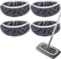 4 Pack Reusable Microfiber Cloths - Suitable for Efficient Sweeping Cleaning - Suitable for Swiffer Sweeper - Wet & Dry Cleaning Cloths - Mop Head Replacement - Washable Refills - for Household Floors - 25 x 11.5 cm - Grey