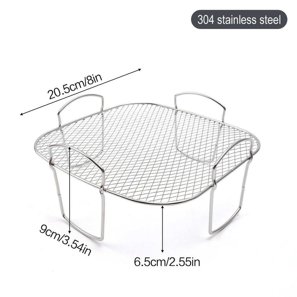 Square air fryer rack - Air fryer baking pan - Air fryer accessories - Stainless steel - 20 cm