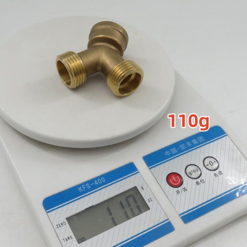 3/4 Inch Brass Y-Type Tee Connector, 6 points (27mm Male/24mm Female) Thread Pipe Splitter for Water Hose