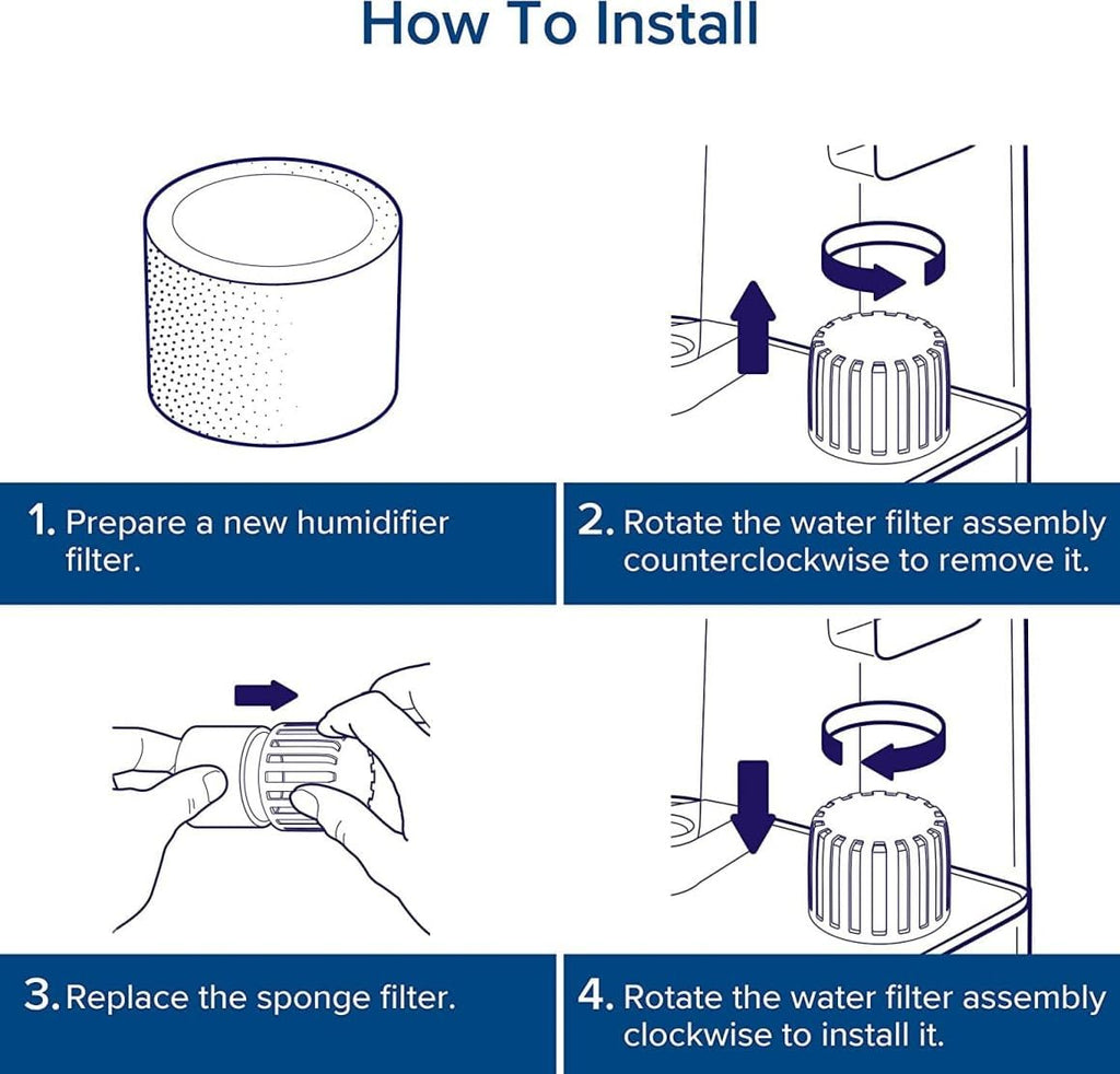 5-Pack Humidifier Replacement Filters/Wicks Compatible with LEVOIT Classic160, Dual150, Dual200S, Classic300(S), LV600S, OasisMist Series Humidifiers