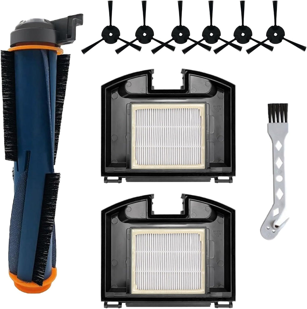 10 Pack Replacement Parts Set for Shark RV2310 Matrix Robot Vacuum Cleaner 1 Main Brush 2 HEPA Filters 6 Side Brushes 1 Cleaning Brush