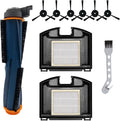 10 Pack Replacement Parts Set for Shark RV2310 Matrix Robot Vacuum Cleaner 1 Main Brush 2 HEPA Filters 6 Side Brushes 1 Cleaning Brush