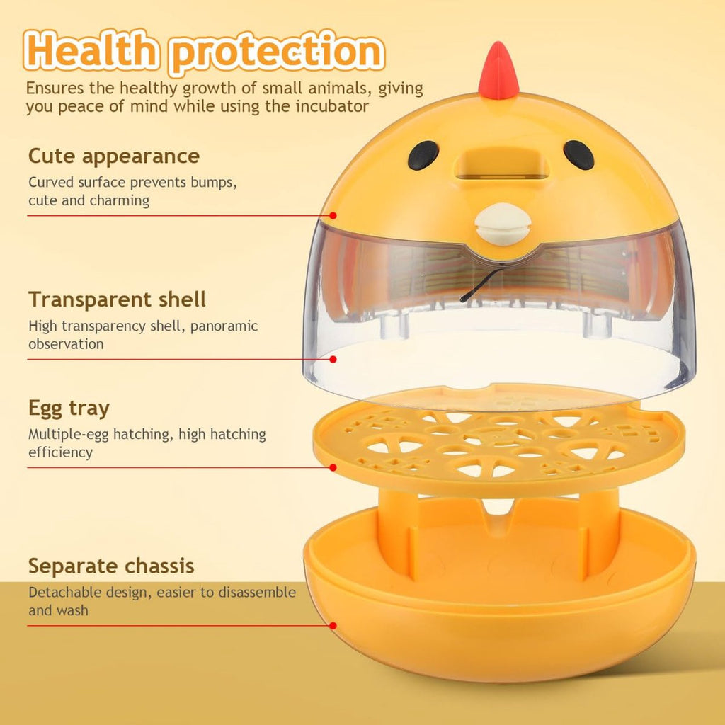 Incubator - Egg incubator | Incubator with a capacity of 4 eggs - with automatic temperature and humidity control - suitable for hatching eggs of chickens, ducks, geese, quails, parrots and other poultry